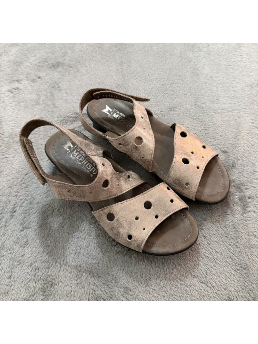 Mephisto Phiby Perfe Sandals Shoes Metallic Womens 35 US 5 Comfort